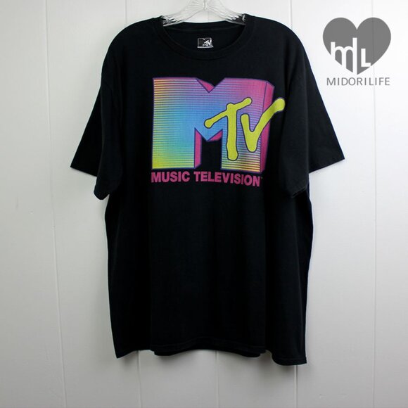MTV Neon Stripe Graphic Tee - Picture 3 of 7